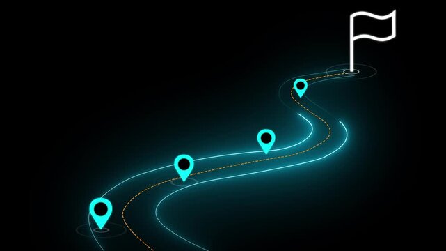 Milestone flag icon for business development roadmap and strategic project goal setting concept on the transparent background. Motion graphics of milestone and goal achievement idea.4k video