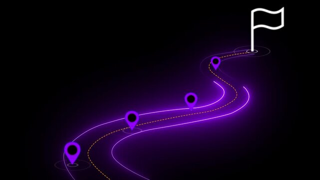 Milestone flag icon for business development roadmap and strategic project goal setting concept on the transparent background. Motion graphics of milestone and goal achievement idea.4k video