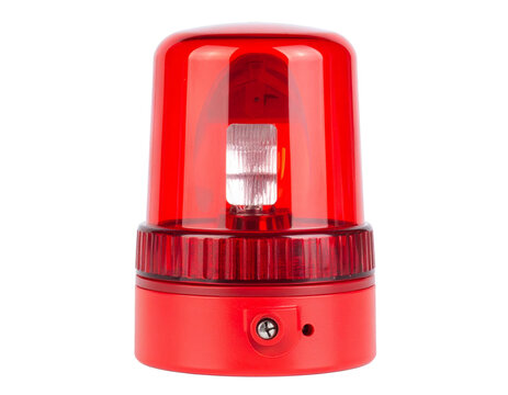 Red emergency siren isolated on transparent background, red alert warning beacon light for alarm, alert, security and emergency signal concepts