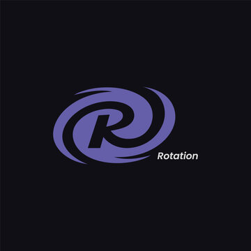 Letter R vortex rotation logo design. R monogram swirl circular symbol logo icon sign vector illustration