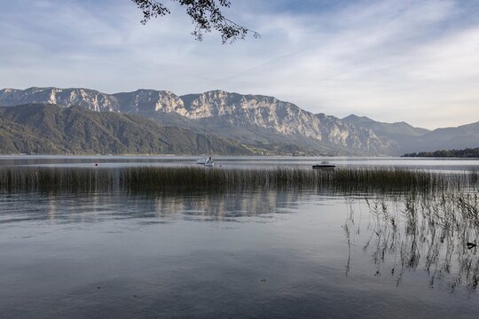 Attersee in front of H&ouml;llengebirge, Nu&szlig;dorf am Attersee, Upper Austria, Austria