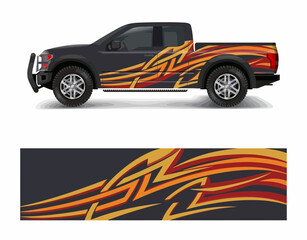 Fototapeta premium Sport Pickup Truck Vinyl Car Wrap Graphic Design Racing Livery Decal
