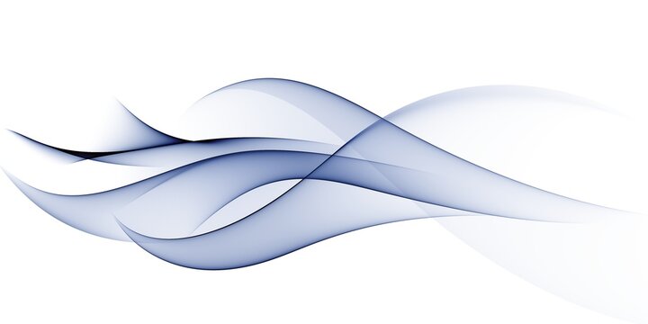 Blue wave on white  background. Design element. Motion effect. Abstract graphic wavy line.