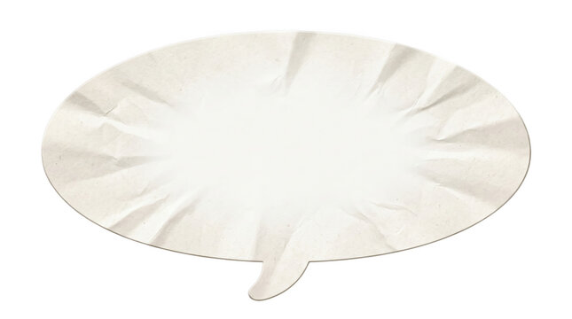 Torn paper speech bubble isolated on transparent background