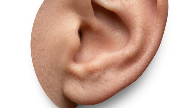 Extreme Close-up Macro Shot of the Human Ear Showing Texture and Detail image photo