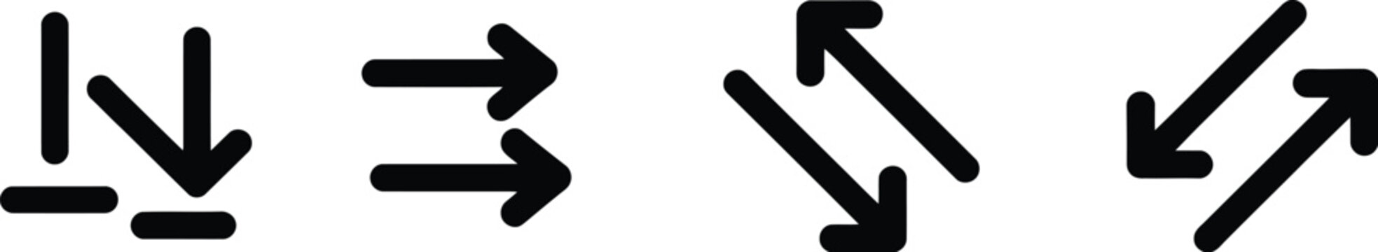 Swap arrow icon with vertical, horizontal, and diagonal directions for navigation, exchange, transfer, rotation, and interface design.