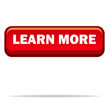Red learn more button vector isolated illustration