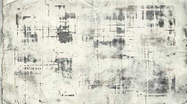 Distressed newspaper texture with faded ink and rough paper surface