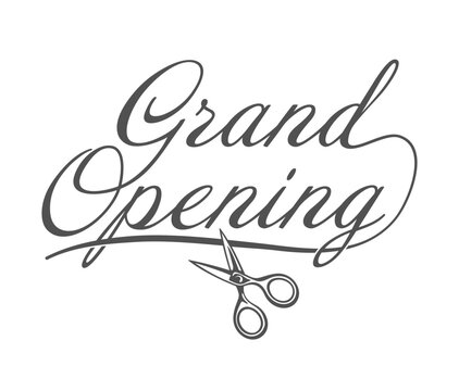 Grand Opening Calligraphic Lettering with Scissors
