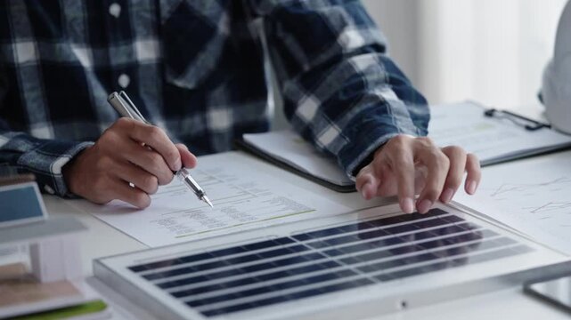 Business create about sustainable energy ideas, net zero green energy