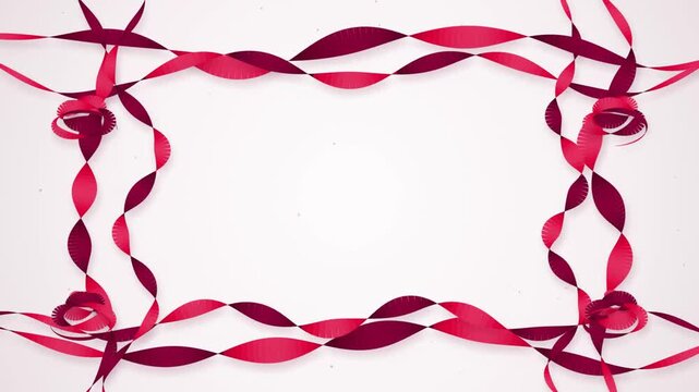 Decorative red ribbon frame on a white background for festive celebration holiday frame gift wrap festive border card template invitation frame