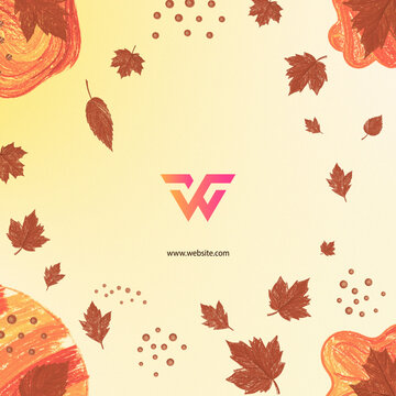 Square Cute Autumn Logo Reveal &ndash; Cozy Fall Hand Drawn Leaves Opener for Social Media