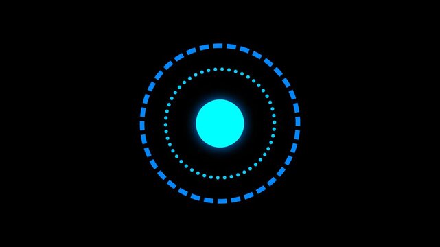 Xp nodes connect circular rings animation with glowing orb for gaming interface effect
