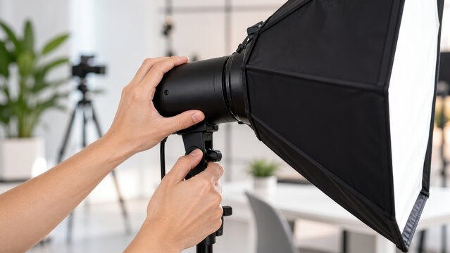adjusting softbox angle