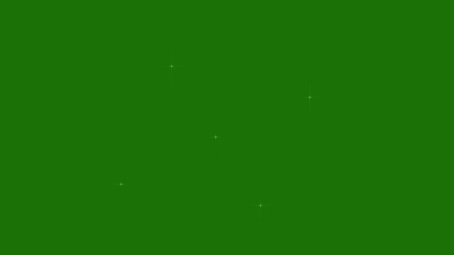 Twinkling Stars Animation, Glitter Star Shine Effect, Bright Glowing Light Flare, Magical Sparkle Particles, Shimmering Fairy Stars, Green Screen Chroma Key Overlay, 4K Video.