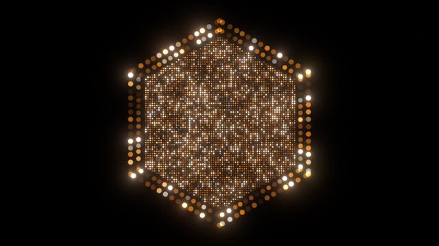 glitter hexagon grid background neon frame pattern