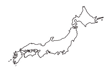 japan map country outline geography © Lingporntip
