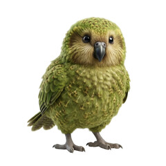 Fototapeta premium Cute kakapo parrot isolated on white background