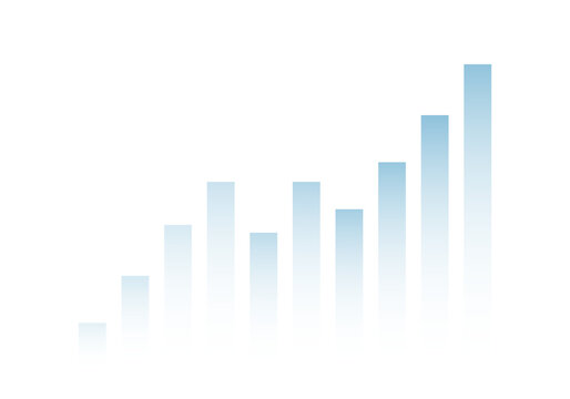 Abstract growth chart and finance graph rise trend success isolated on transparent png background