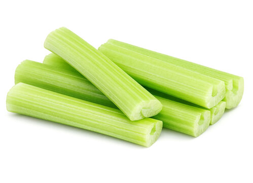 celery sticks isolated on white background