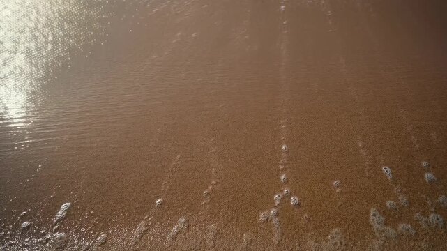 Wet Sand Sea Foam Beach Texture Coastal Wave Ocean Shoreline Calming Texture