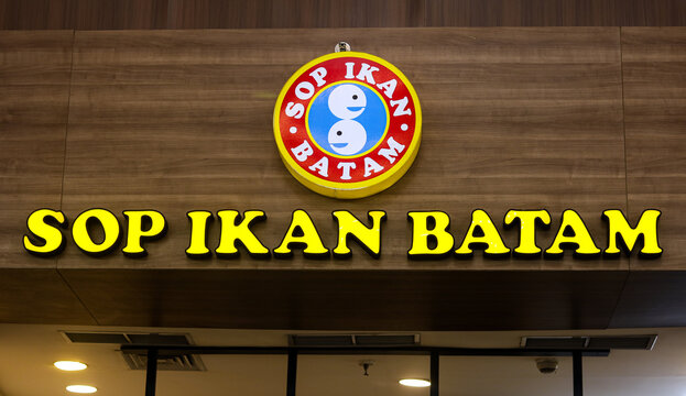 Jakarta, Indonesia - July 30, 2026: Sop Ikan Batam signage.