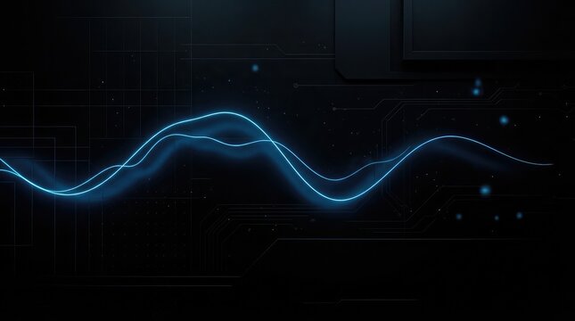 Abstract digital technology background with glowing waves