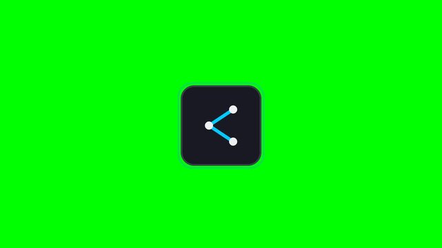 Share icon on a green screen background for easy keying.