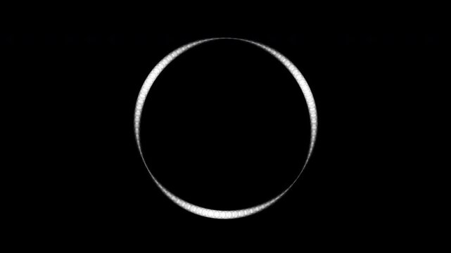 Rotating dashed circle loading animation with alpha channel transparent background