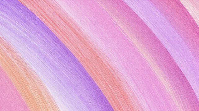 Abstract watercolor brush stroke background, diagonal pastel pink purple orange paint stripes on paper texture, artistic colorful wave pattern, soft gradient art backdrop design  