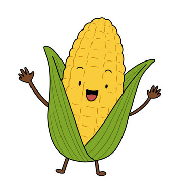 Cute corn character illustration