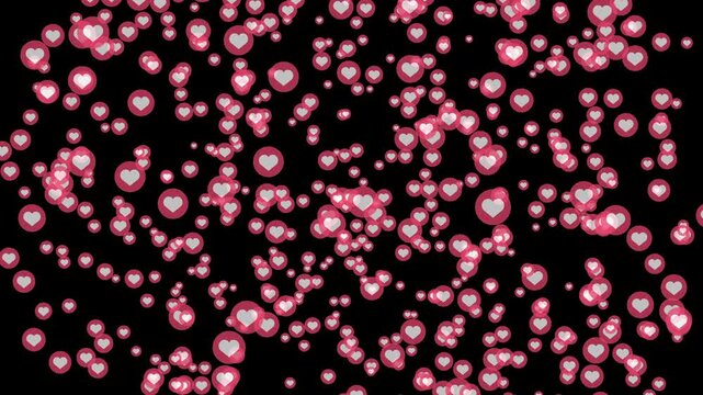 Facebook style like button animation, thumbs up icon popping and bouncing on an HD black screen chroma key, social media reaction emoji motion graphic for streaming overlays and vlog use