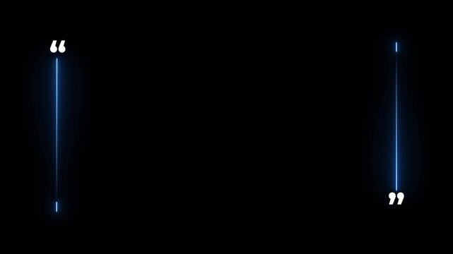 glowing neon side lines with bouncing quotation marks abstract loop motion graphics animation.