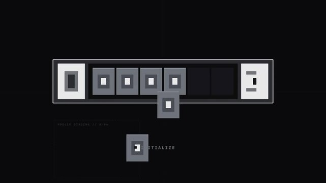 Clean 8-bit pixel stair progress bar animation featuring a pixel staircase progress head for software development, coding, app loading, system updates.