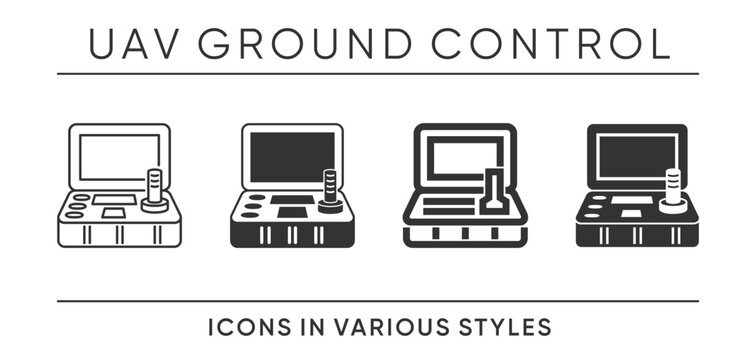 UAV Ground Control Station Icon Set, Multy-style