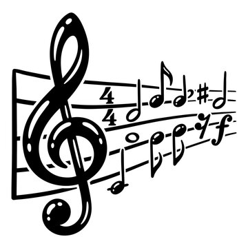 Musical staff with treble clef and notes