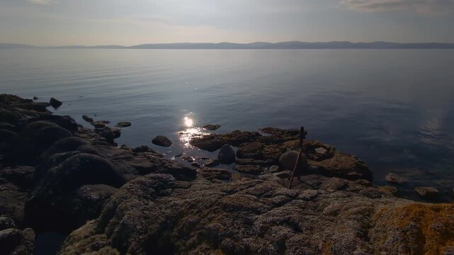 sunset on the forth of clyde on the west coast of Arran, Scotland