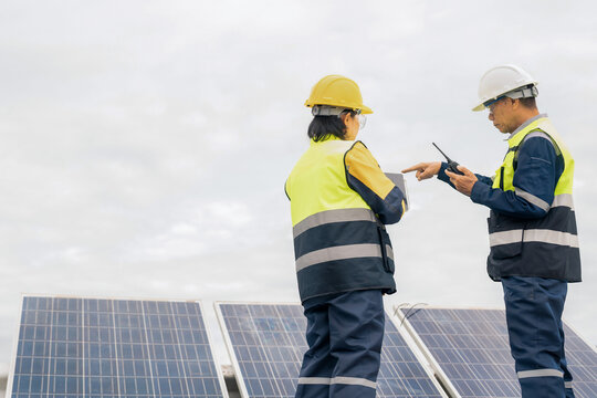 Environmental engineer auditing clean energy infrastructure and solar floating feasibility study.