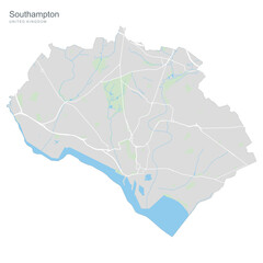 Obraz premium Southampton City Map - United Kingdom
