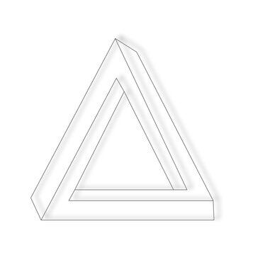 Minimalist impossible triangle outline geometric shape vector art