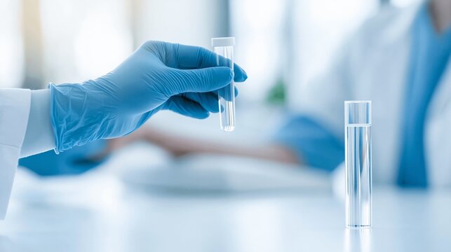 Scientist holding test tube in laboratory