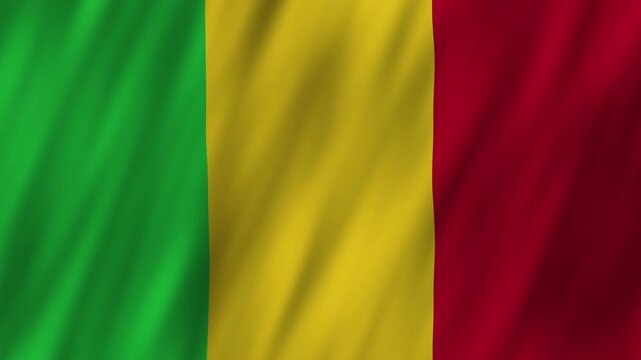 Mali flag waving in the wind 4K animation background