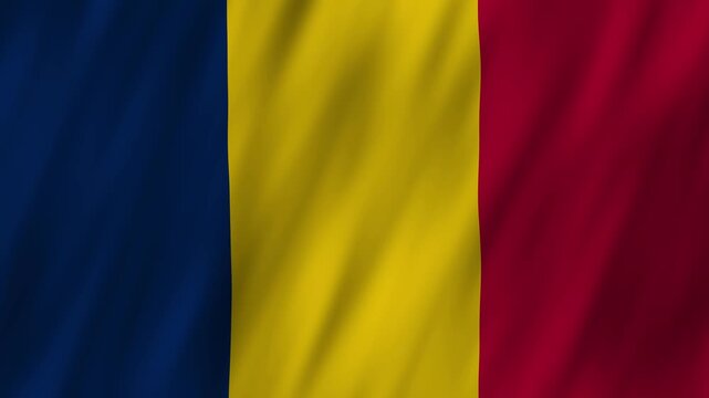 Chad flag waving in the wind 4K animation background