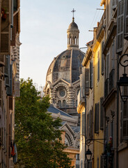 La Major Cathedral, framed by historic streets, Marseille, France © C
