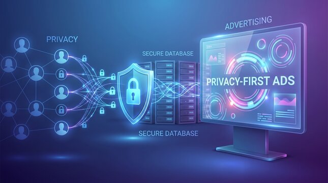 network showing user data privacy protection with secure server infrastructure &mdash; Digital Advertising