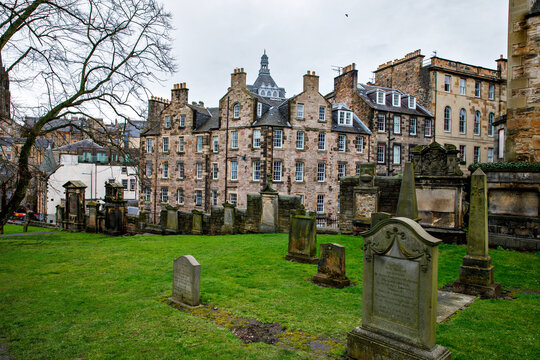 Historic graves and mausoleums at Greyfriars Kirkyard in Edinburgh