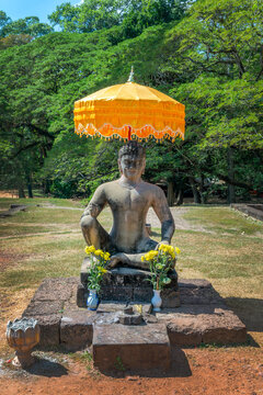 Buddha statue at the Leper King terrace in Angkor, Siem Reap, Cambodia