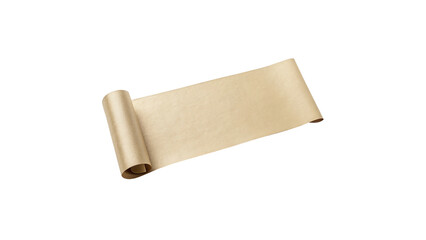 Obraz premium Rolled ancient vintage parchment document scroll isolated on transparent background.