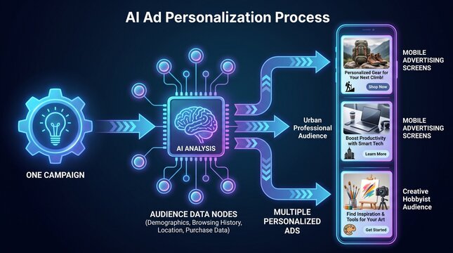 Diagram illustrating the workflow of artificial intelligence for personalized mobile campaigns &mdash; Digital Advertising