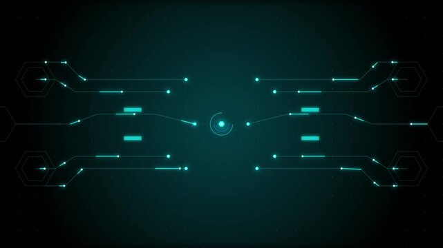 Abstract Quantum Core Cyber Circuit CPU Technology Background - Seamless 4K Animated Loop